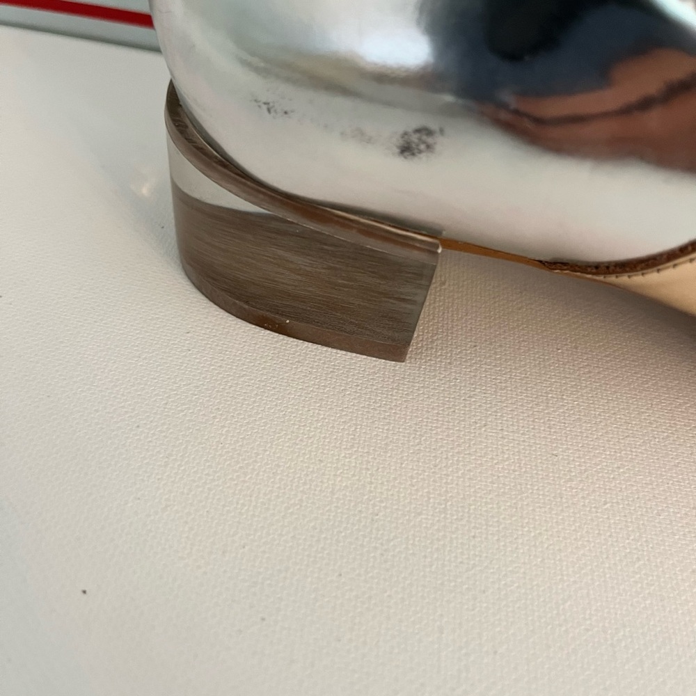Frances Valentine Katy Silver and Gold Maryjane with Lucite Heel - Picture 6 of 10